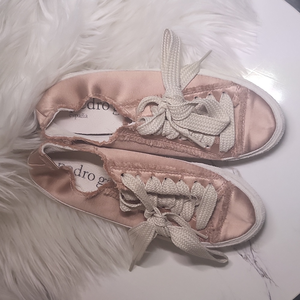 Pedro García Parson lustrous frayed silk satin rawedges/suede cowhide trm… - Picture 2 of 10